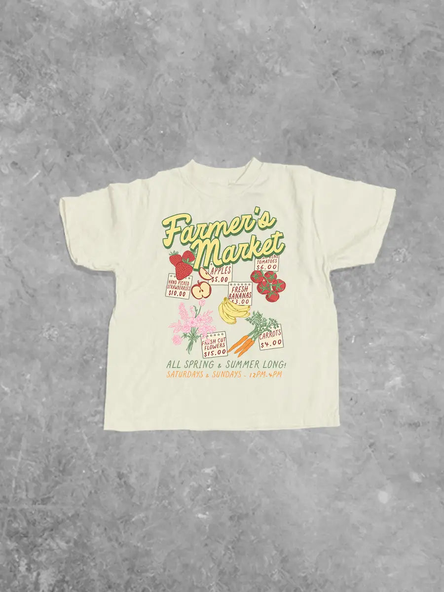 Underground Original Design: * KIDS * Farmers Market Menu, Summer Kids Boxy T-Shirt