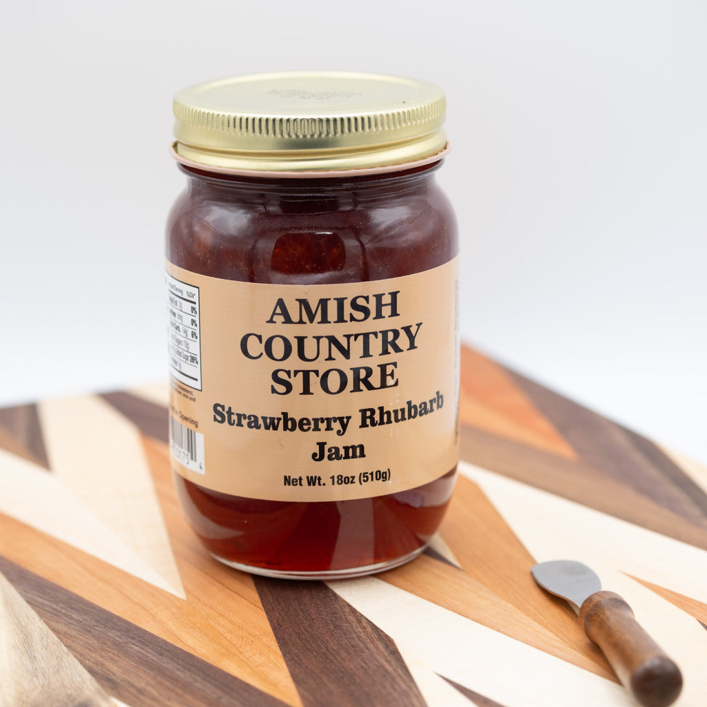 Strawberry Rhubarb Jam | Sweet & Tangy Old-Fashioned Spread | 18 oz