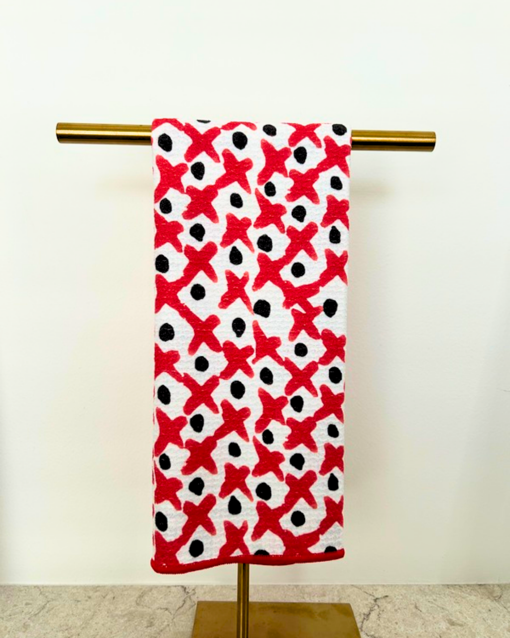 Bulldog in Red Game Tea Towel