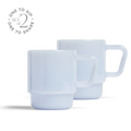 8oz Milk Glass Mug - Set of 2 - Mist Blue