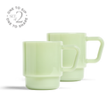 8oz Milk Glass Mug - Set of 2 - Jade Green