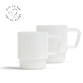 8oz Milk Glass Mug - Set of 2 - White