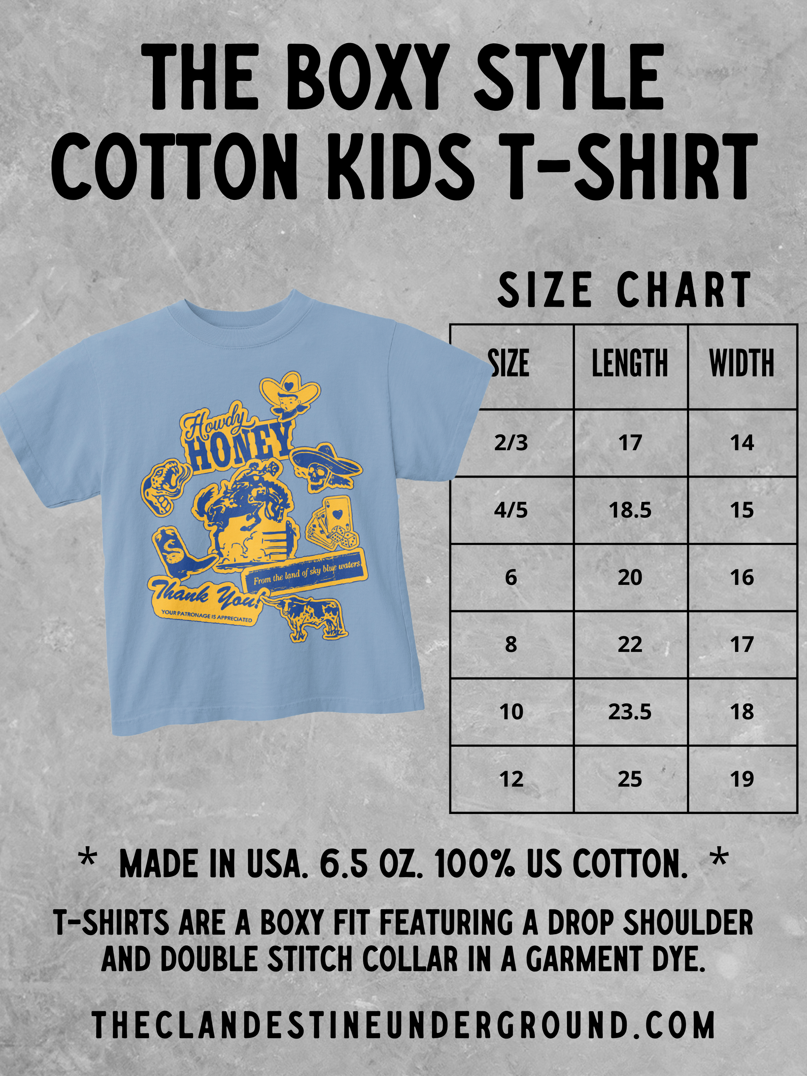 Underground Original Design: * KIDS * Farmers Market Menu, Summer Kids Boxy T-Shirt