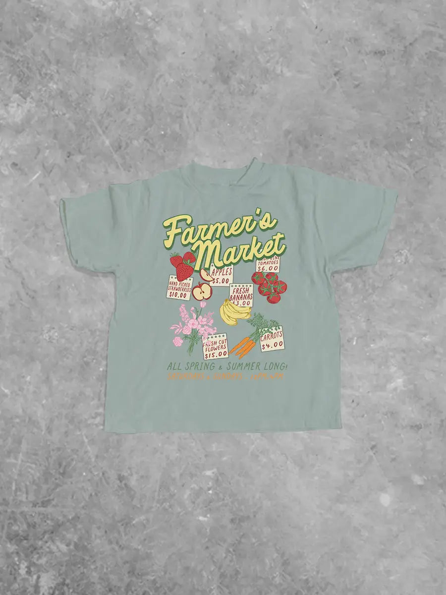 Underground Original Design: * KIDS * Farmers Market Menu, Summer Kids Boxy T-Shirt