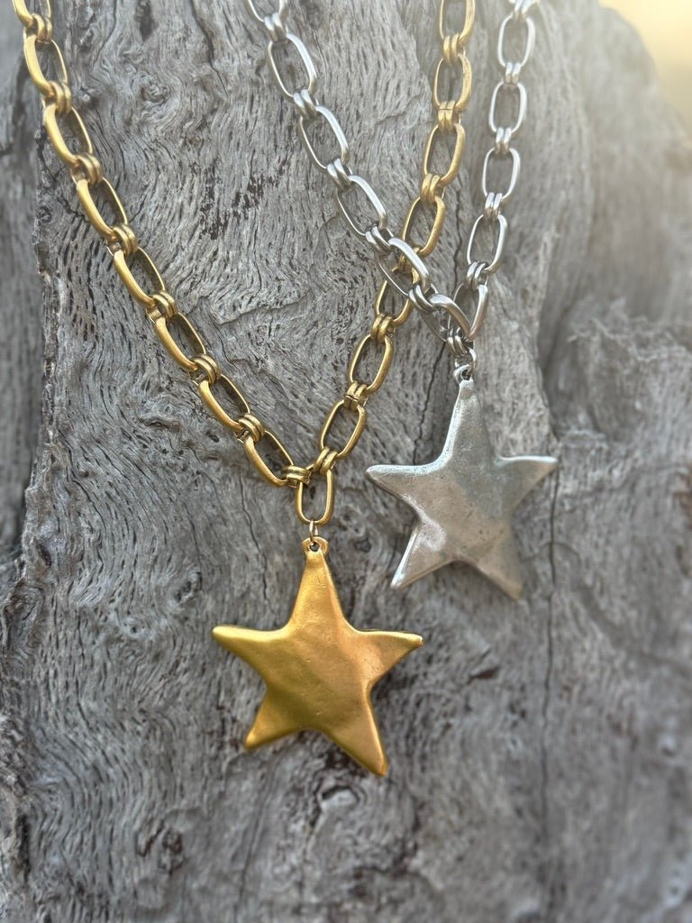 Chunky Chain Gold Star Necklace