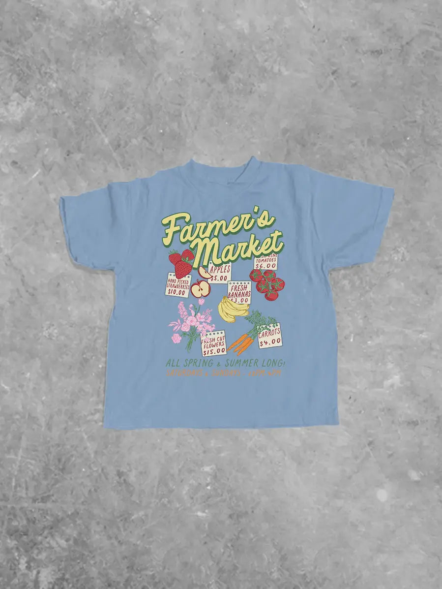 Underground Original Design: * KIDS * Farmers Market Menu, Summer Kids Boxy T-Shirt
