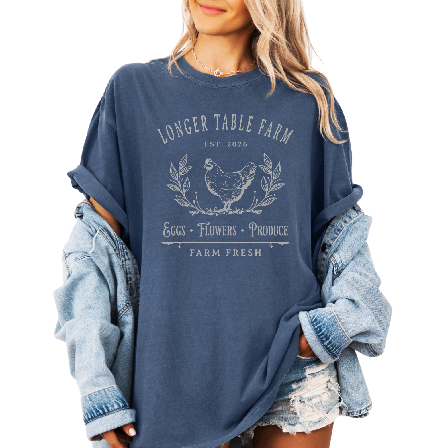 Longer Table Logo Tee (Denim)